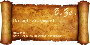Balogh Zsigmond névjegykártya